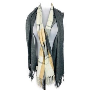 Winter Neck Scarves (2) Plaid Gray